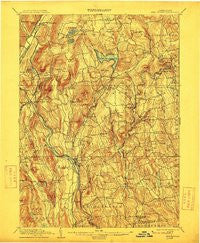 New Milford Connecticut Historical topographic map, 1:62500 scale, 15 X 15 Minute, Year 1904