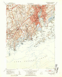 Norwalk South Connecticut Historical topographic map, 1:31680 scale, 7.5 X 7.5 Minute, Year 1951