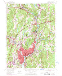 Norwich Connecticut Historical topographic map, 1:24000 scale, 7.5 X 7.5 Minute, Year 1954