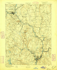 Norwich Connecticut Historical topographic map, 1:62500 scale, 15 X 15 Minute, Year 1892