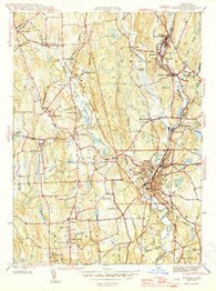 Putnam Connecticut Historical topographic map, 1:31680 scale, 7.5 X 7.5 Minute, Year 1945