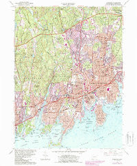 Stamford Connecticut Historical topographic map, 1:24000 scale, 7.5 X 7.5 Minute, Year 1987