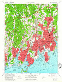Stamford Connecticut Historical topographic map, 1:24000 scale, 7.5 X 7.5 Minute, Year 1960