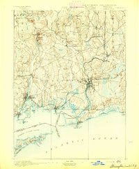 Stonington Connecticut Historical topographic map, 1:62500 scale, 15 X 15 Minute, Year 1893