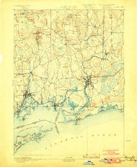 Stonington Connecticut Historical topographic map, 1:62500 scale, 15 X 15 Minute, Year 1893