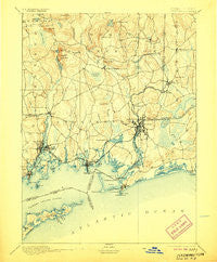 Stonington Connecticut Historical topographic map, 1:62500 scale, 15 X 15 Minute, Year 1893