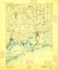 Stonington Connecticut Historical topographic map, 1:62500 scale, 15 X 15 Minute, Year 1893