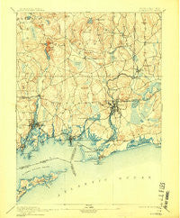 Stonington Connecticut Historical topographic map, 1:62500 scale, 15 X 15 Minute, Year 1893