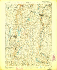 Tolland Connecticut Historical topographic map, 1:62500 scale, 15 X 15 Minute, Year 1892