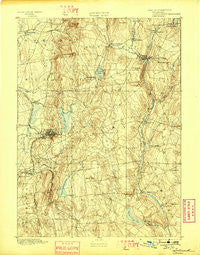 Tolland Connecticut Historical topographic map, 1:62500 scale, 15 X 15 Minute, Year 1892