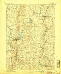Tolland Connecticut Historical topographic map, 1:62500 scale, 15 X 15 Minute, Year 1892