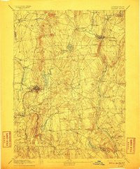 Tolland Connecticut Historical topographic map, 1:62500 scale, 15 X 15 Minute, Year 1892