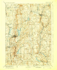 Tolland Connecticut Historical topographic map, 1:62500 scale, 15 X 15 Minute, Year 1892