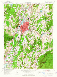 Wallingford Connecticut Historical topographic map, 1:24000 scale, 7.5 X 7.5 Minute, Year 1954