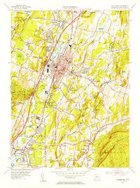Wallingford Connecticut Historical topographic map, 1:31680 scale, 7.5 X 7.5 Minute, Year 1954