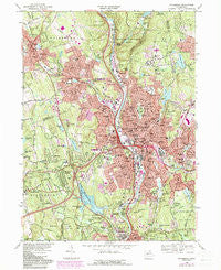 Waterbury Connecticut Historical topographic map, 1:24000 scale, 7.5 X 7.5 Minute, Year 1968