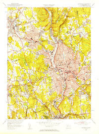 Waterbury Connecticut Historical topographic map, 1:31680 scale, 7.5 X 7.5 Minute, Year 1955