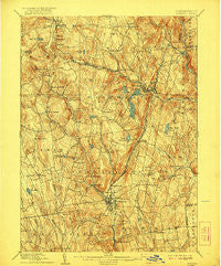 Winsted Connecticut Historical topographic map, 1:62500 scale, 15 X 15 Minute, Year 1892