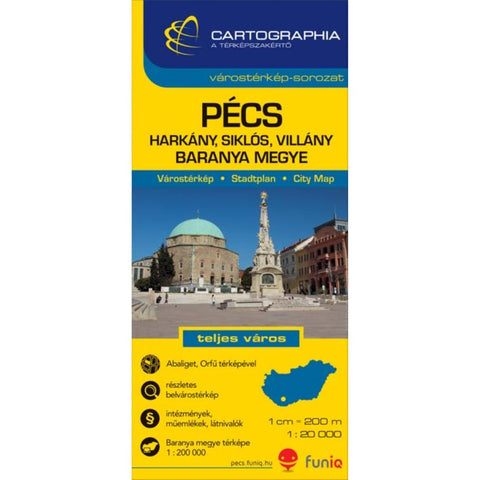 Buy map PÉCS, HARKÁNY, SIKLÓS, VILLÁNY (and Baranya County) map