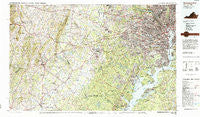Washington West District of Columbia Historical topographic map, 1:100000 scale, 30 X 60 Minute, Year 1986