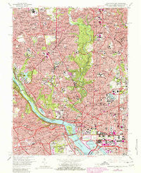 Washington West District of Columbia Historical topographic map, 1:24000 scale, 7.5 X 7.5 Minute, Year 1965