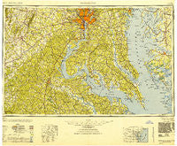 Washington District of Columbia Historical topographic map, 1:250000 scale, 1 X 2 Degree, Year 1948
