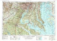 Washington District of Columbia Historical topographic map, 1:250000 scale, 1 X 2 Degree, Year 1957