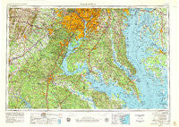 Washington District of Columbia Historical topographic map, 1:250000 scale, 1 X 2 Degree, Year 1957