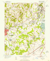 Newark East Delaware Historical topographic map, 1:24000 scale, 7.5 X 7.5 Minute, Year 1953