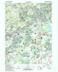 Newark East Delaware Historical topographic map, 1:24000 scale, 7.5 X 7.5 Minute, Year 1993