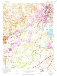 Newark East Delaware Historical topographic map, 1:24000 scale, 7.5 X 7.5 Minute, Year 1953