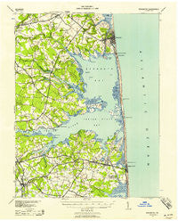 Rehoboth Delaware Historical topographic map, 1:62500 scale, 15 X 15 Minute, Year 1938