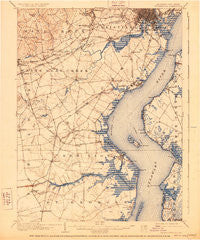Wilmington Delaware Historical topographic map, 1:62500 scale, 15 X 15 Minute, Year 1906