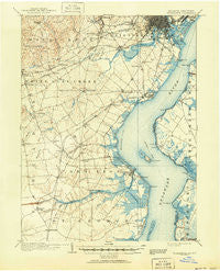 Wilmington Delaware Historical topographic map, 1:62500 scale, 15 X 15 Minute, Year 1906