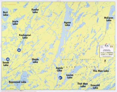 Buy map F-18: KAHSHAHPIWI LAKE, AGNES LAKE, THIS MAN LAKE, THAT MAN LAKE