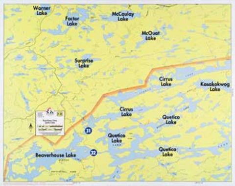 Buy map F-28: BEAVERHOUSE LAKE, CIRRUS LAKE, QUETICO LAKE