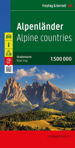 Buy map Alpine countries, street map 1:500,000