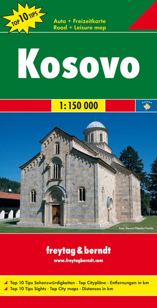 Buy map Kosovo, road map 1:150,000, top 10 tips