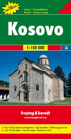 Buy map Kosovo, road map 1:150,000, top 10 tips