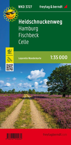 Buy map Heidschnuckenweg, Hamburg, Fischbeck, Celle, hiking map Leporello 1:35,000