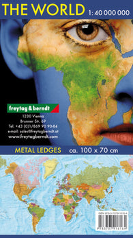 Buy map World, International, wall map 1:40,000,000, metal bars