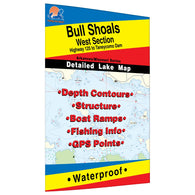 Buy map Bull Shoals-West (Hwy 125 to Taneycomo Dam - AR/MO) Fishing Map
