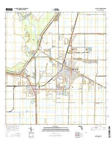 Belle Glade Florida Current topographic map, 1:24000 scale, 7.5 X 7.5 Minute, Year 2015