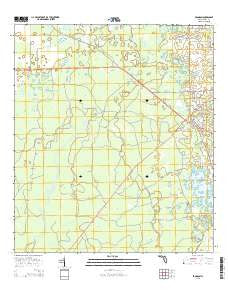 Bronson Florida Current topographic map, 1:24000 scale, 7.5 X 7.5 Minute, Year 2015