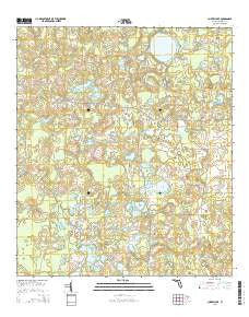 Cherry Lake Florida Current topographic map, 1:24000 scale, 7.5 X 7.5 Minute, Year 2015