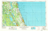Daytona Beach Florida Historical topographic map, 1:250000 scale, 1 X 2 Degree, Year 1954
