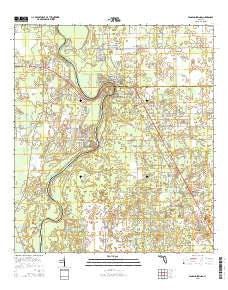 Fanning Springs Florida Current topographic map, 1:24000 scale, 7.5 X 7.5 Minute, Year 2015