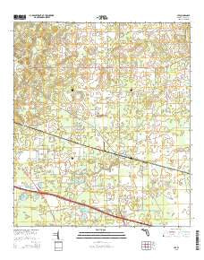 Lee Florida Current topographic map, 1:24000 scale, 7.5 X 7.5 Minute, Year 2015