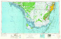 Miami Florida Historical topographic map, 1:250000 scale, 1 X 2 Degree, Year 1956