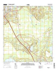 Micanopy Florida Current topographic map, 1:24000 scale, 7.5 X 7.5 Minute, Year 2015